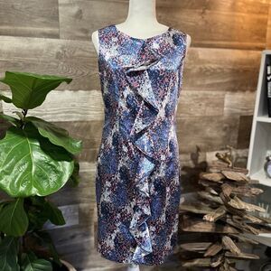 Julie Chaiken for anonymity ruffled front floral shift dress